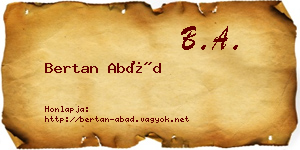Bertan Abád névjegykártya